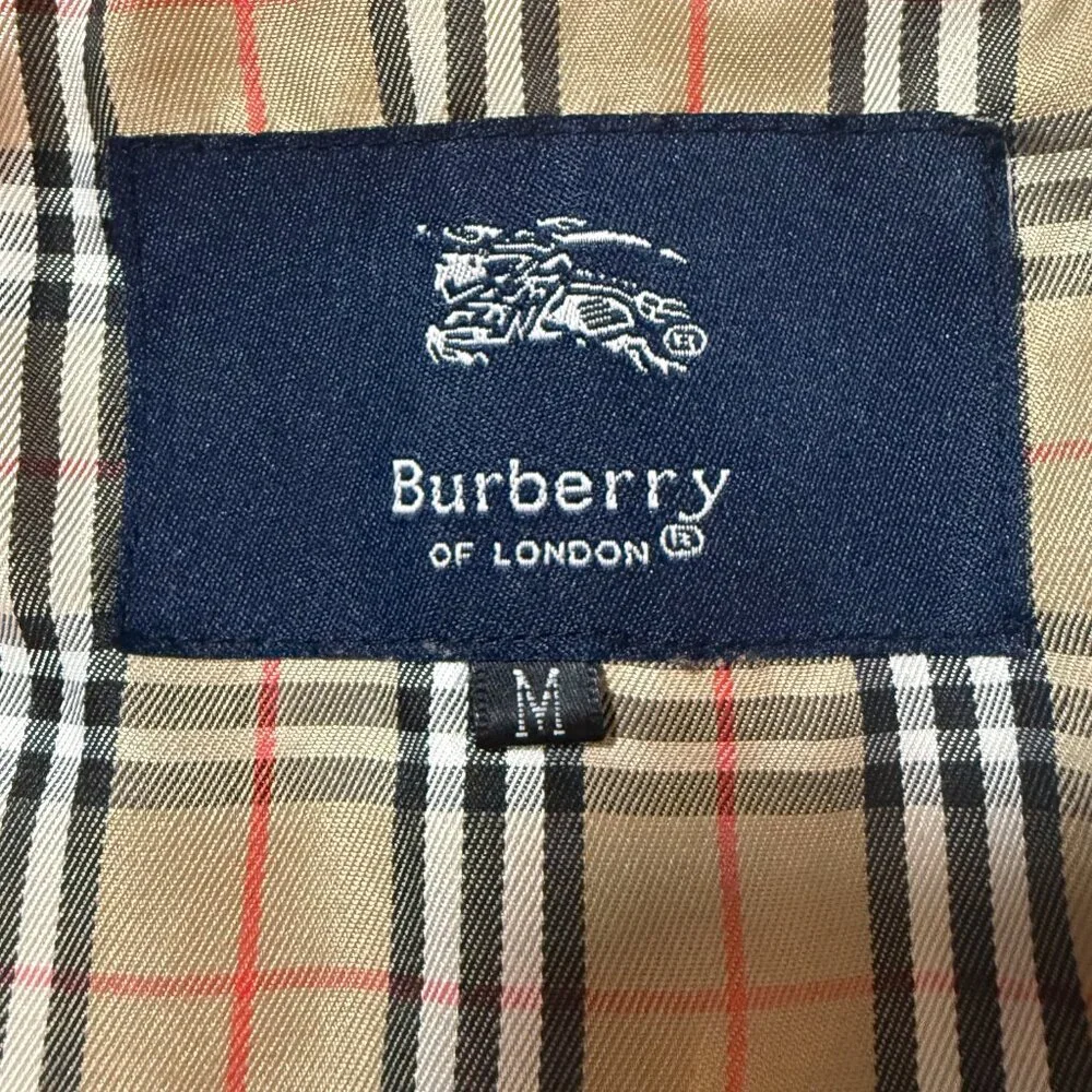 Vintage Burberry trench coat jacket w/Nova Check lining size Medium - READ - Picture 7 of 13